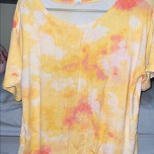 Tie-Dye Women's Top - Yellow and Pink